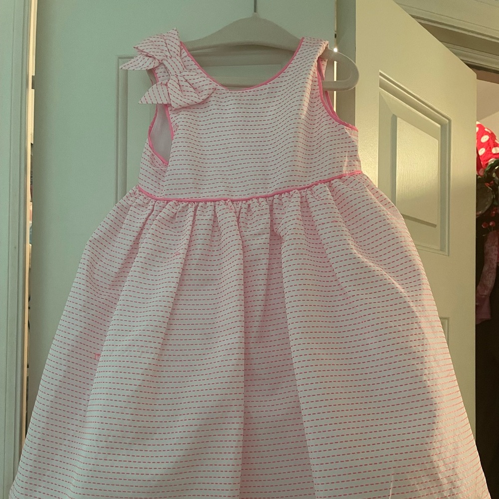 Janie & Jack 2T Hot Pink & White Dress